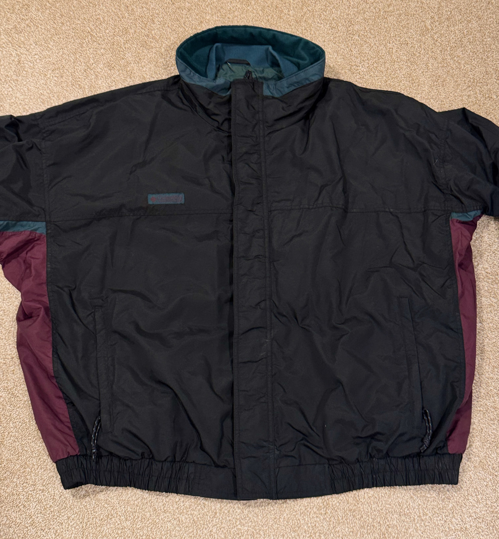Vintage Fall 1995 Columbia Bugaboo Jacket Mens XXX 3XL Black Green Colorblock